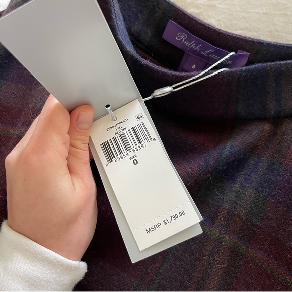 RALPH LAUREN PURPLE LABEL PLAID WOOL ERIKA CIRCLE SKIRT - Picture 5 of 17